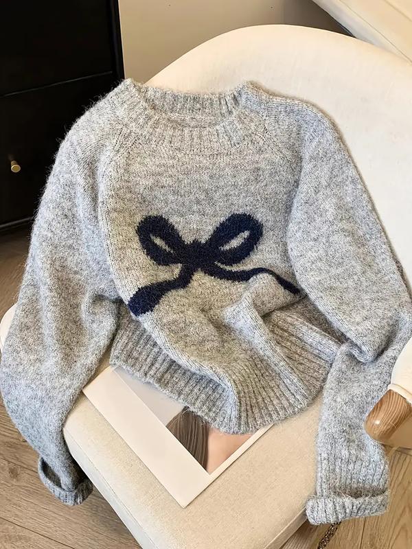 Gabrielle | Elegant Bow Knit Sweater for Autumn & Winter Fashion