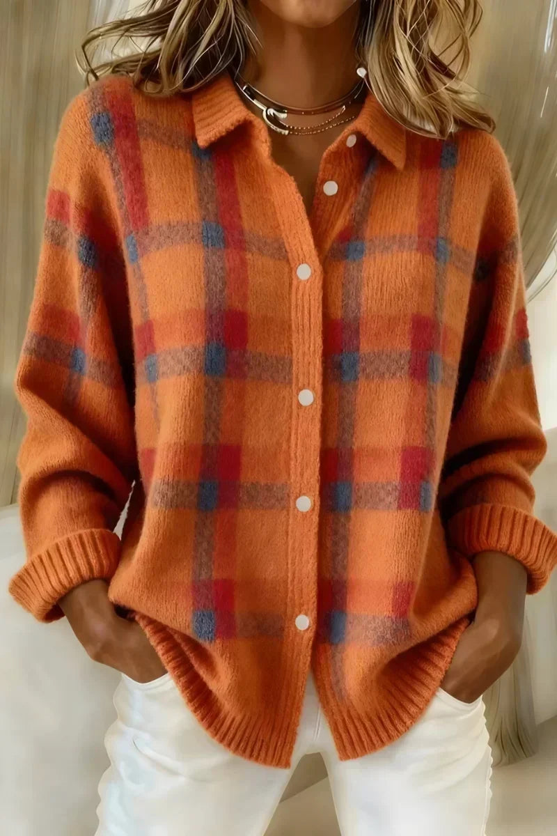 Megan | Checked cardigan with buttons