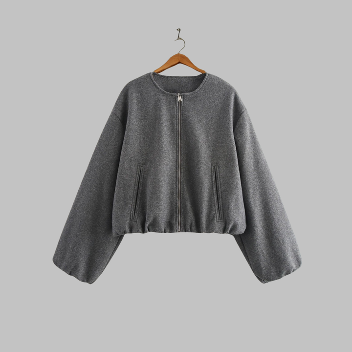 Molly | Chic Long Sleeve Zip Crop Top Jacket