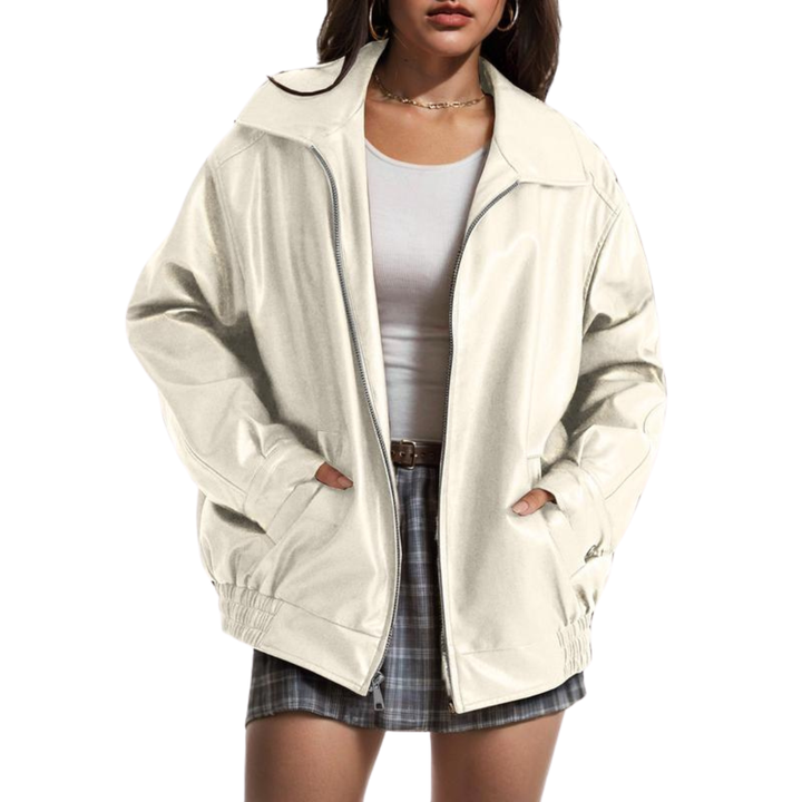 Lara | Trendy Oversized Leather Faux Suede Jacket for Autumn Fashion