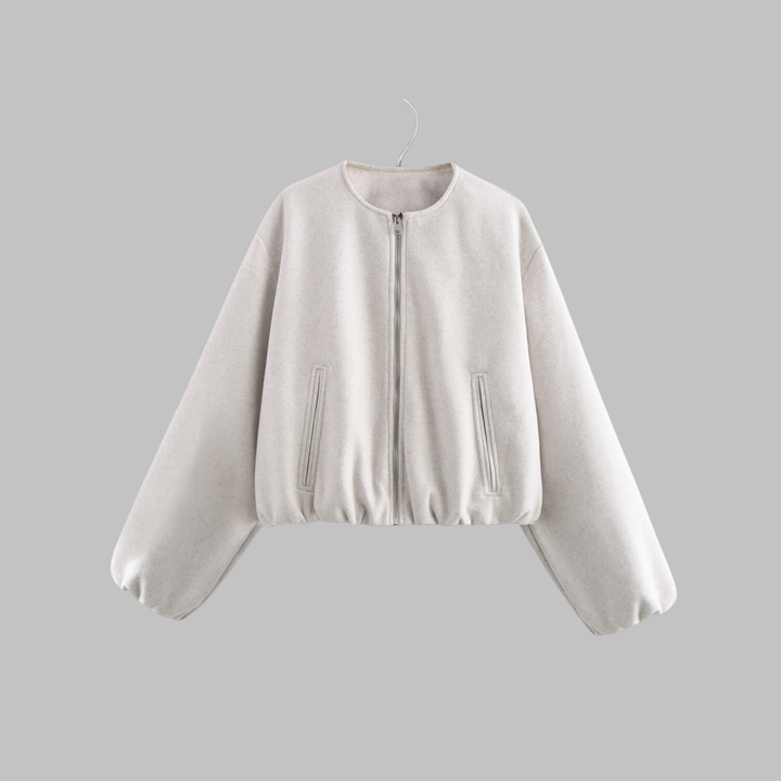 Molly | Chic Long Sleeve Zip Crop Top Jacket