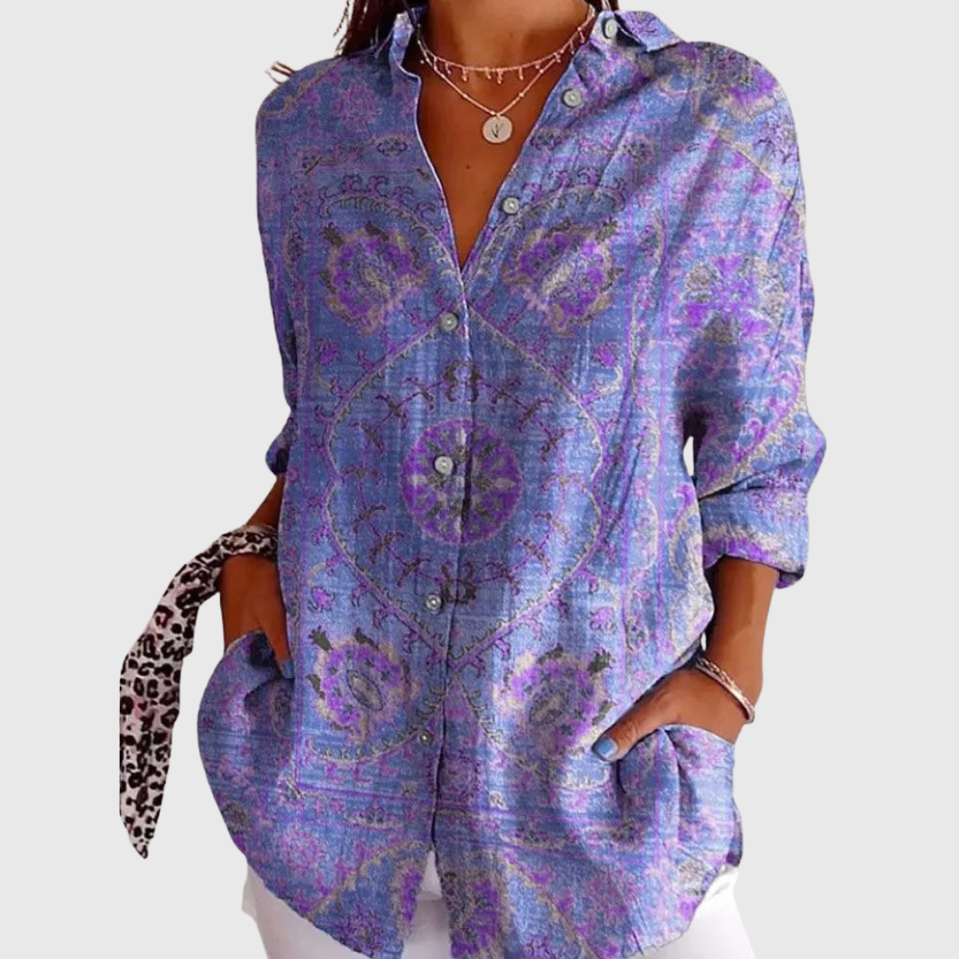 Quote | Light, colourful blouse with a print