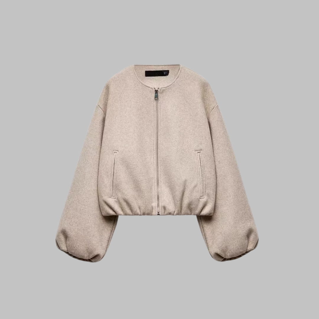 Molly | Chic Long Sleeve Zip Crop Top Jacket