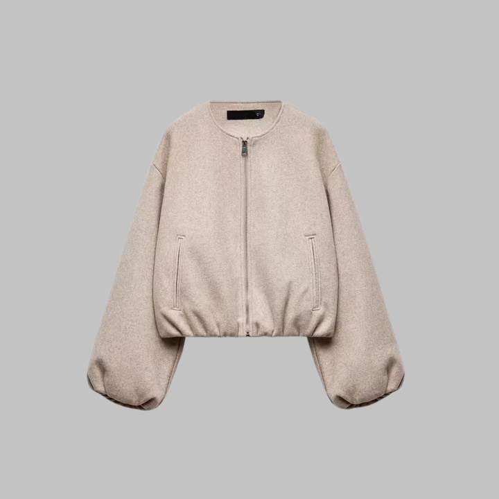 Molly | Chic Long Sleeve Zip Crop Top Jacket