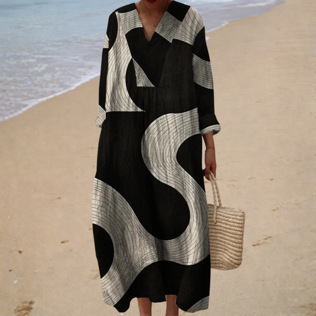 Flattering Printed Spring Dress