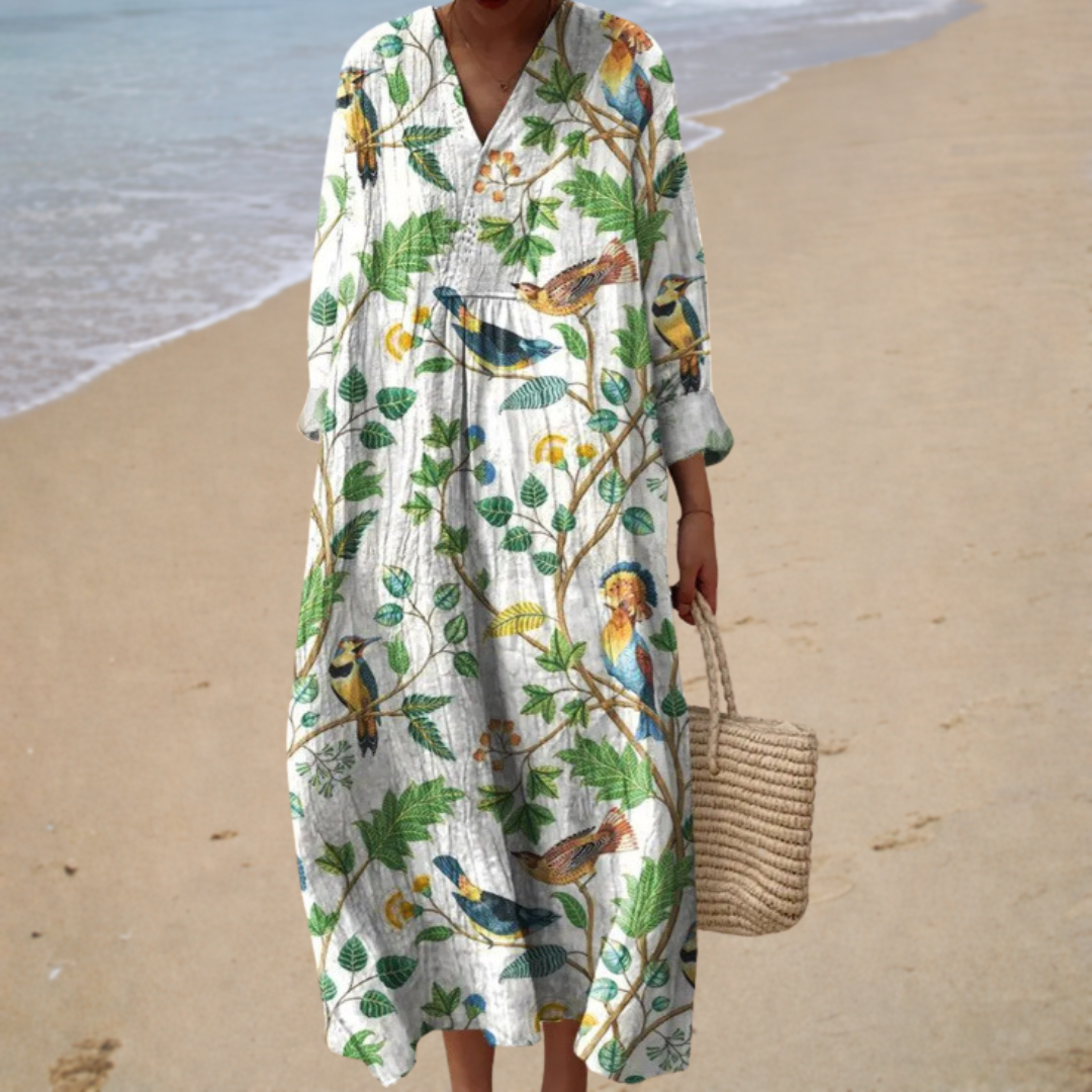 Flattering Printed Spring Dress