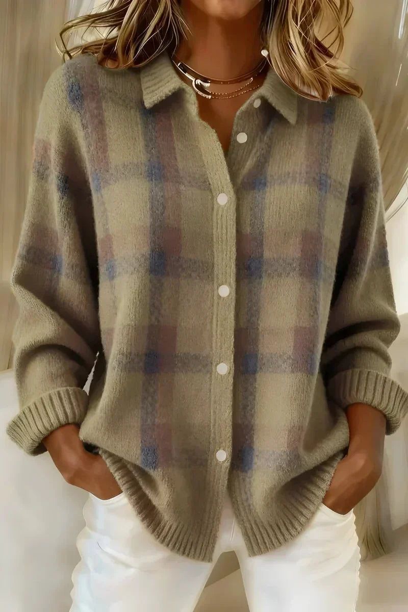 Taylor | Cosy checked cardigan