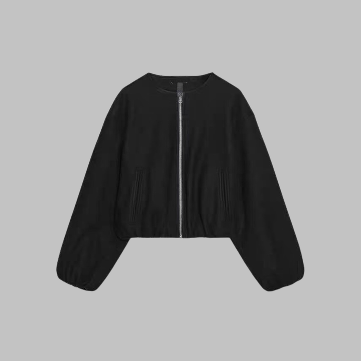 Molly | Chic Long Sleeve Zip Crop Top Jacket