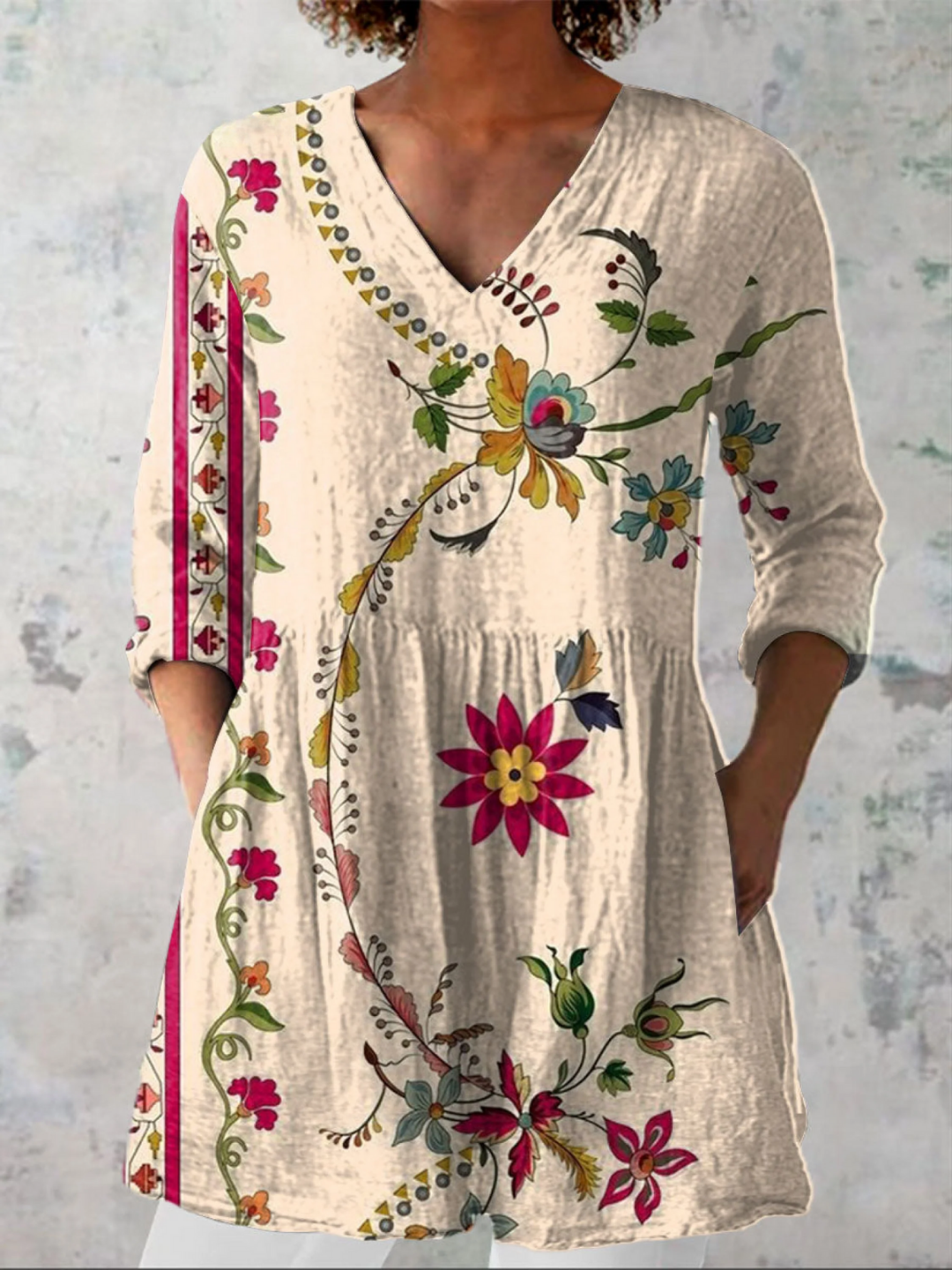 Ragna | Long blouse with V-neck