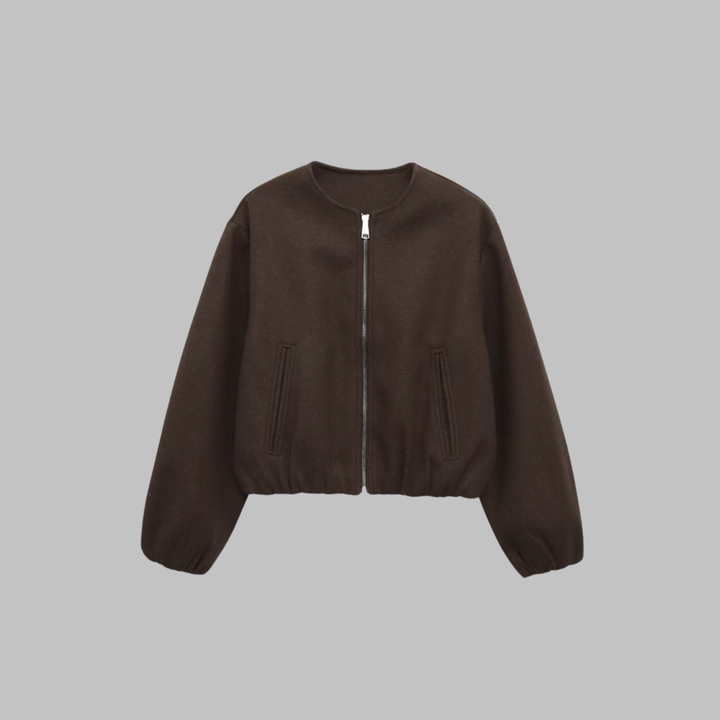 Molly | Chic Long Sleeve Zip Crop Top Jacket