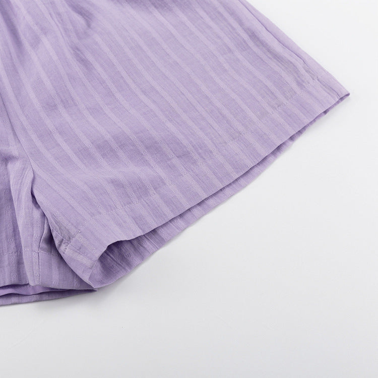 Hannah | Airy set consisting of a buttoned blouse and shorts