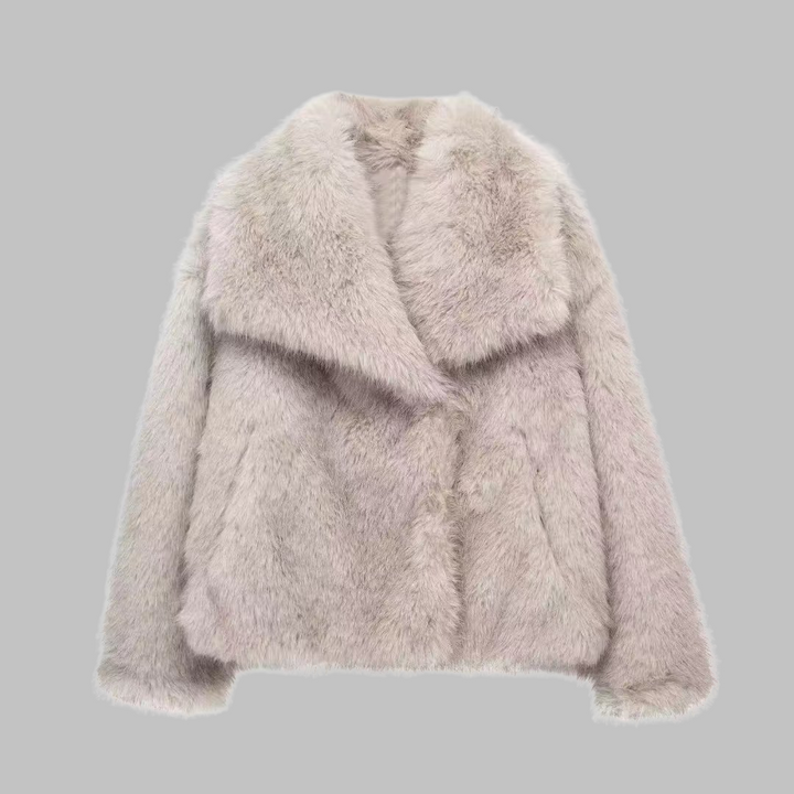 Willow | Classy Long Sleeve Collared Fuzzy Coat