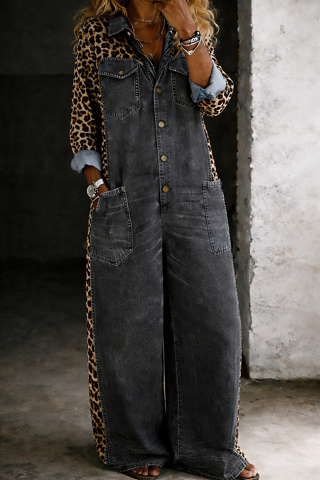 Bonnie - One Piece Denim Shirt Jumpsuit