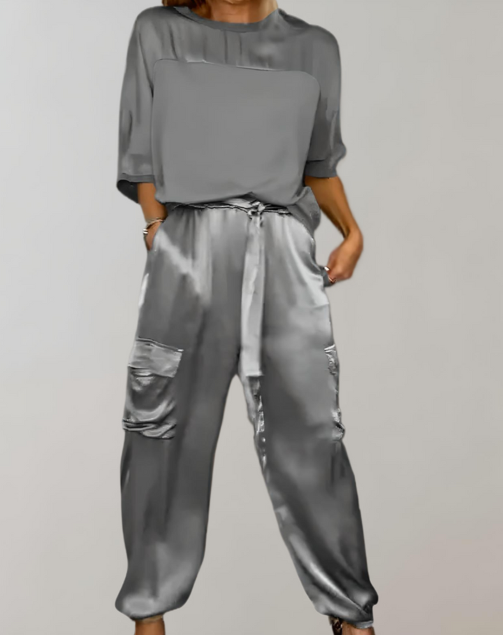Ava | Silk cargo lounge set