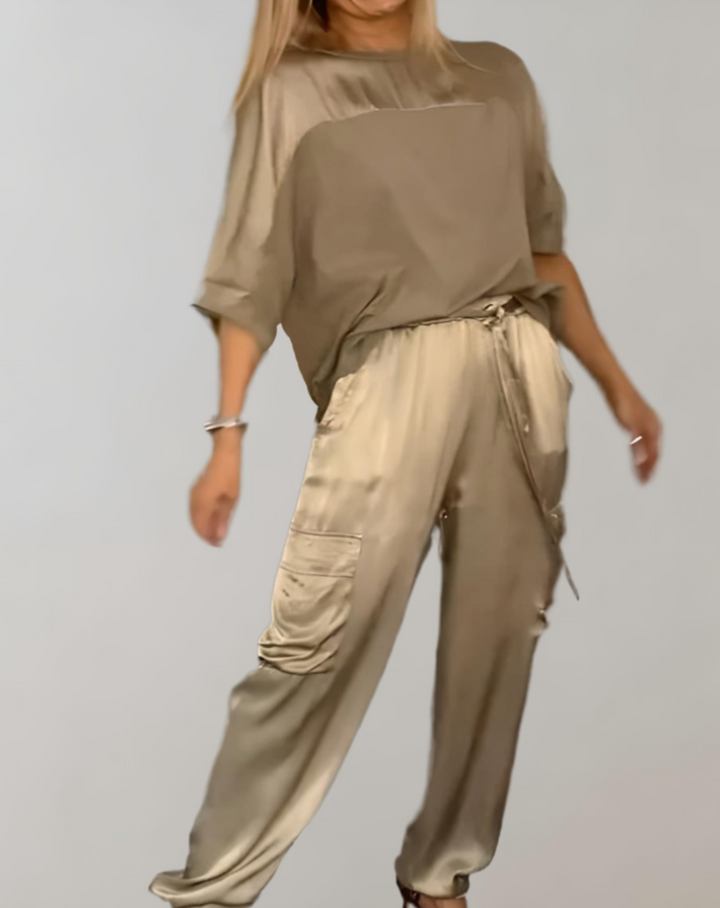 Ava | Silk cargo lounge set