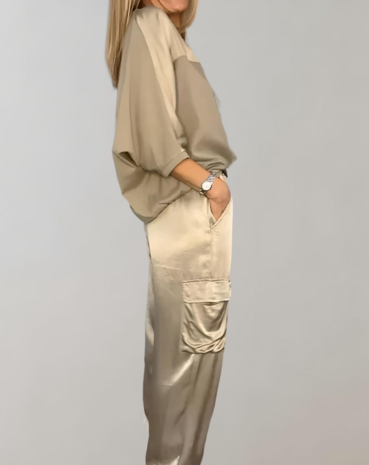 Ava | Silk cargo lounge set