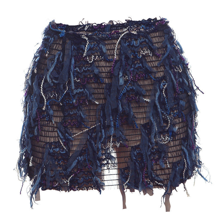 Tamara | Chic Fringe Detail High-Waist Mini Skirt