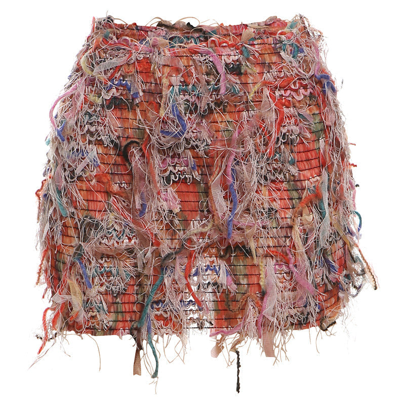 Tamara | Chic Fringe Detail High-Waist Mini Skirt