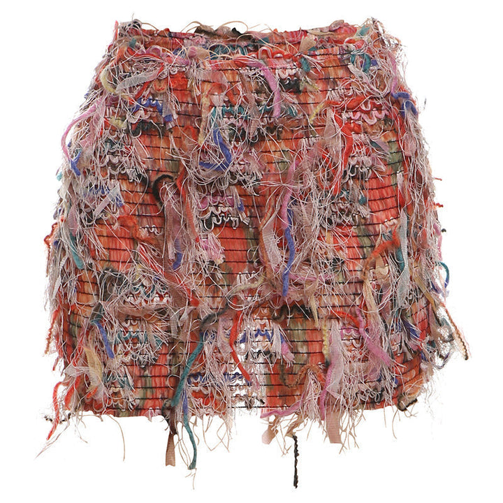 Tamara | Chic Fringe Detail High-Waist Mini Skirt