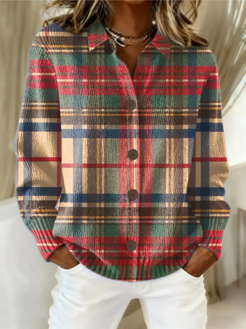 Gloria | Multicoloured checked cardigan with buttons