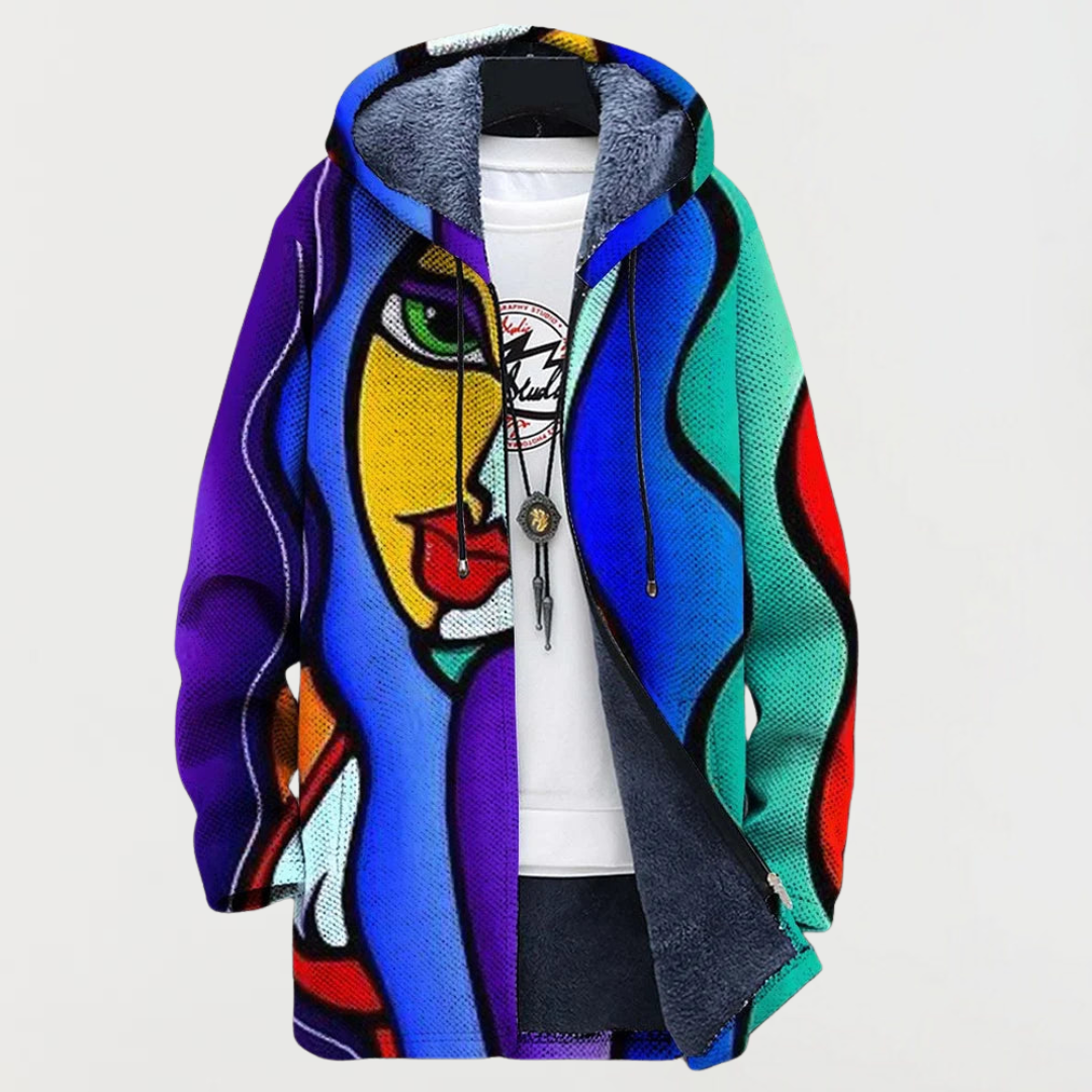 Tahlia jacket with colourful graphics