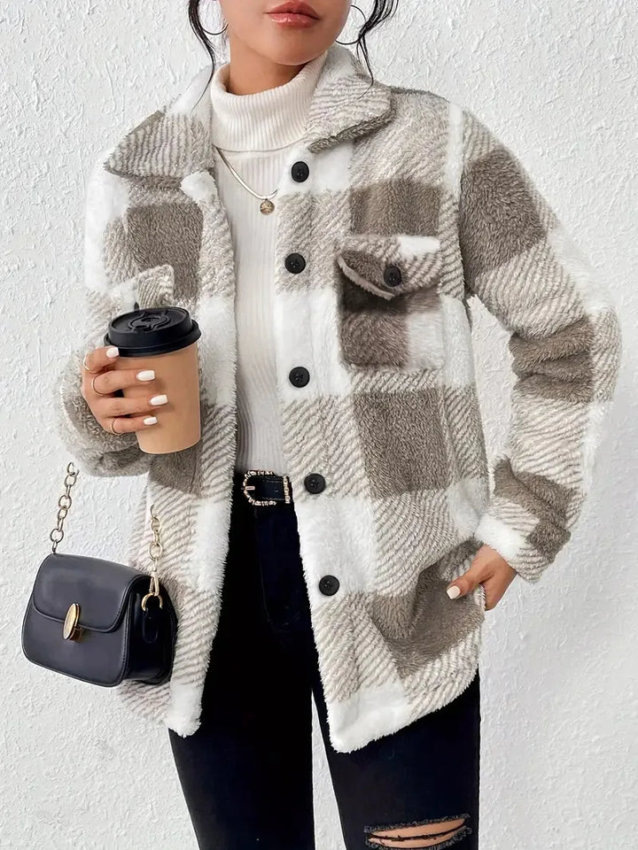 Ava | Elegant striped fleece jacket