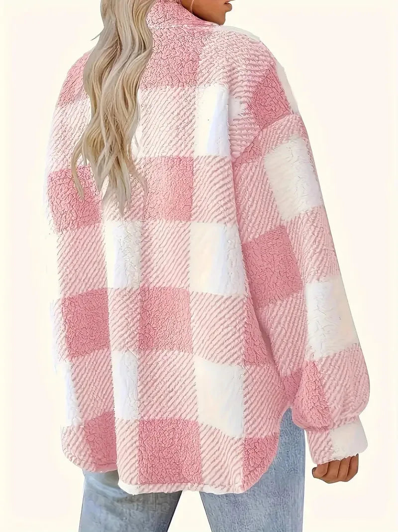 Ava | Elegant striped fleece jacket