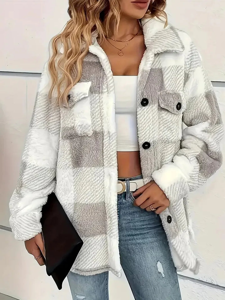 Ava | Elegant striped fleece jacket