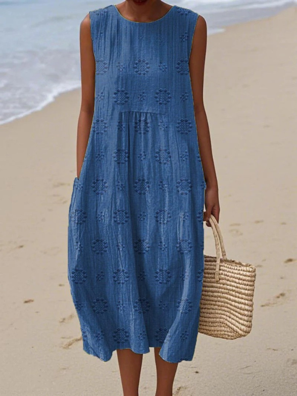 MILA | EMBROIDERED MIDI DRESS