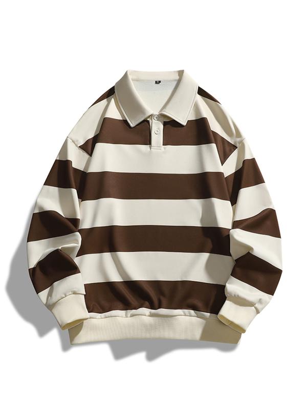 Lily | Classic Fashion Striped Collar Long Sleeve Sweatshirt