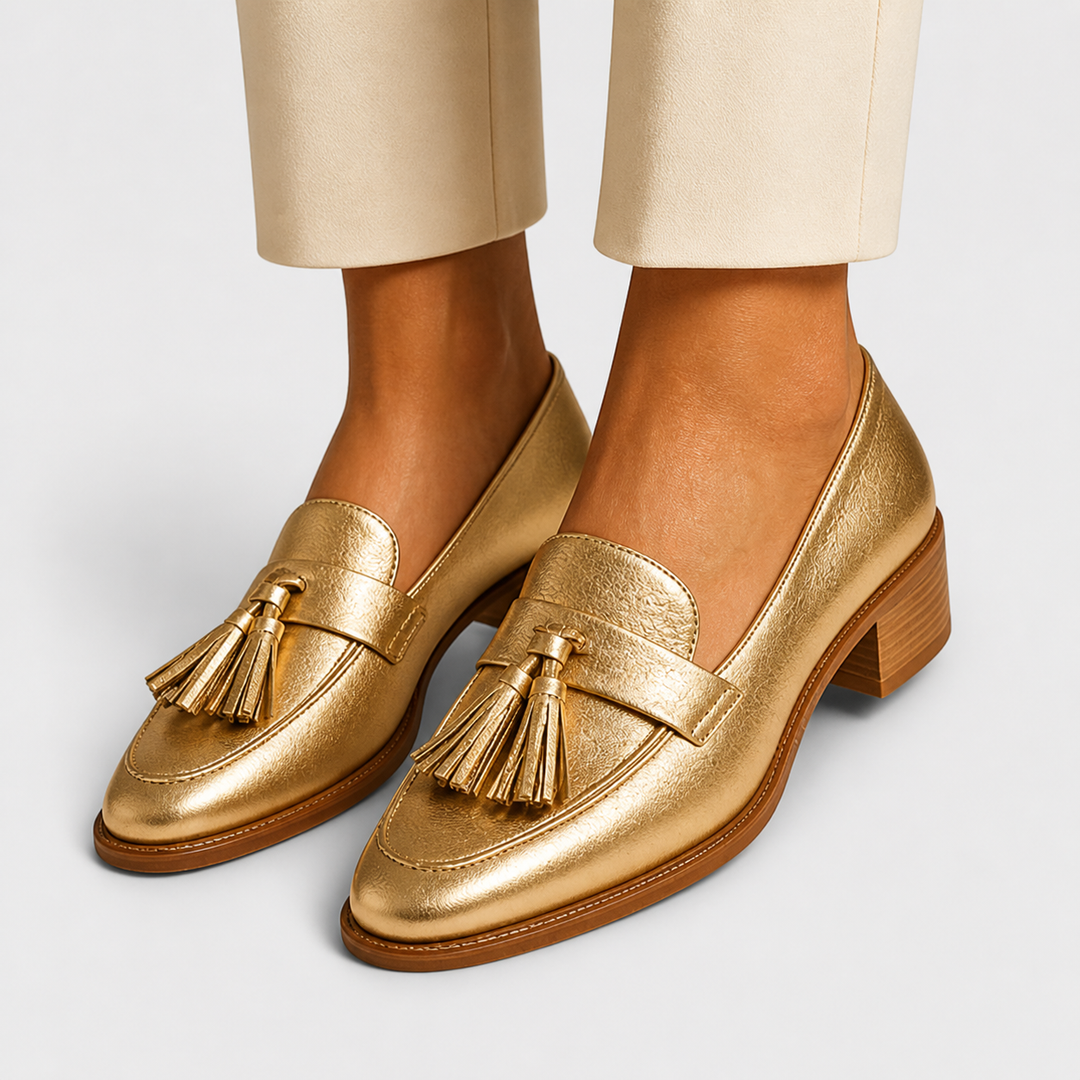 Henriette | Golden loafers