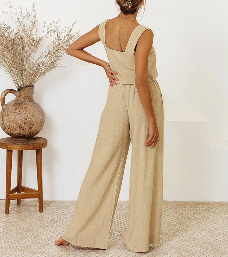 Matilda | Minimalist top and flared trousers set