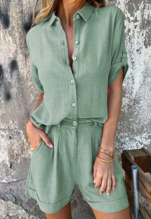 Magdalena | Airy buttoned set